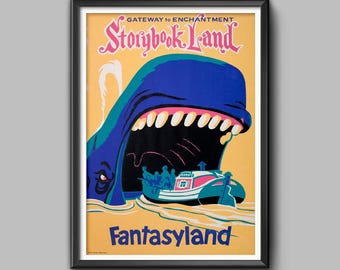 Disney Storybook Land Poster Disneyland Fantasyland Magic Kingdom Attraction Ride Disney World Wall Art Decor - 3131