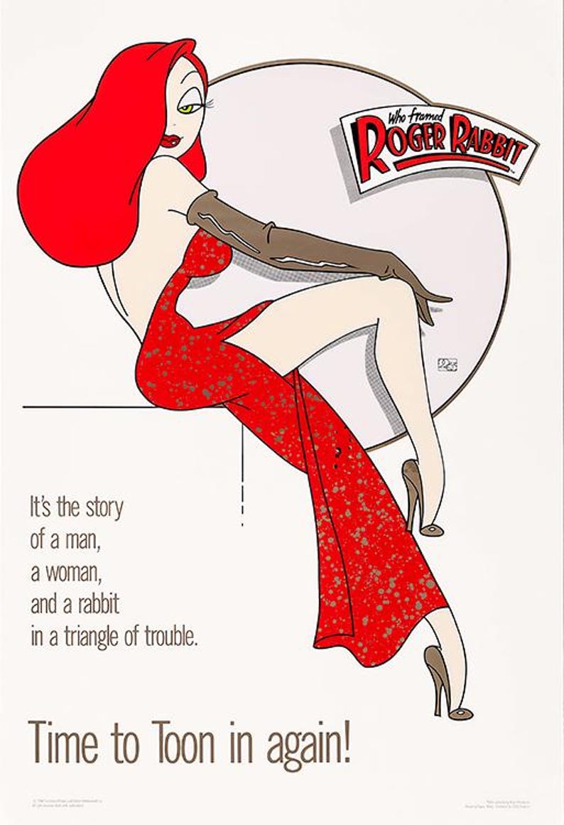 Jessica Rabbit P Who Framed Roger Rabbit Movie Poster Print Reproduction Jessica Rabbit ...