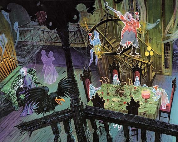 Haunted Mansion Record LP Ballroom Scene Poster Print Organist Crow  Disneyland Disney World Wall Art Decor Grim Grinning Ghost Host 3482