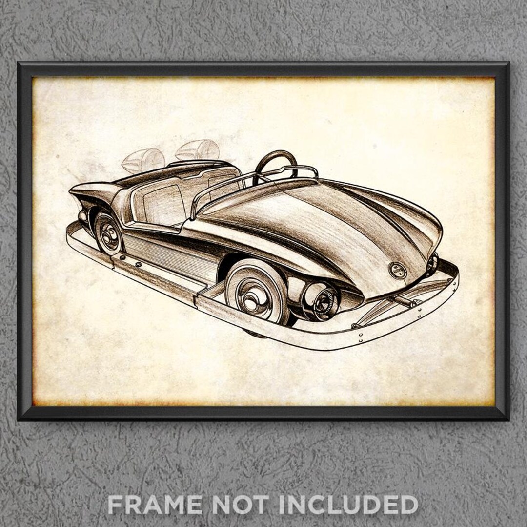Autopia Disneyland Tomorrowland Concept Art Poster Print Wall Art
