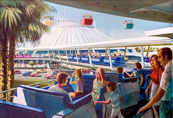 Wedway Peoplemover Concept Art Poster Print Disney World TTA