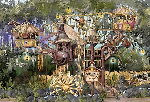 Swiss Family Robinson Treehouse Concept Art Poster Print