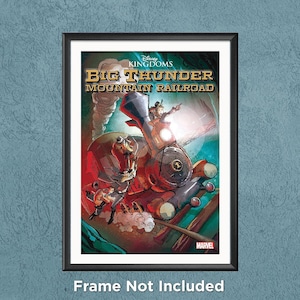 Big Thunder Mountain Railroad Cover Art Disneyland Print Poster Disney World Magic Kingdom Frontierland Painting Wall Art Decor - 3539