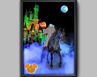 Mickey's Not So Scary Halloween Party Poster Print Headless Horseman Disney World Wall Art Decor Mickey Minnie Mouse Magic Kingdom 3661
