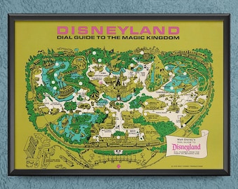 Disneyland Phone Map Print Poster 1970 Magic Kingdom Walt Disney Dial Guide Wall Art Print Disney Brochure Wall Decor Hotel - 3708