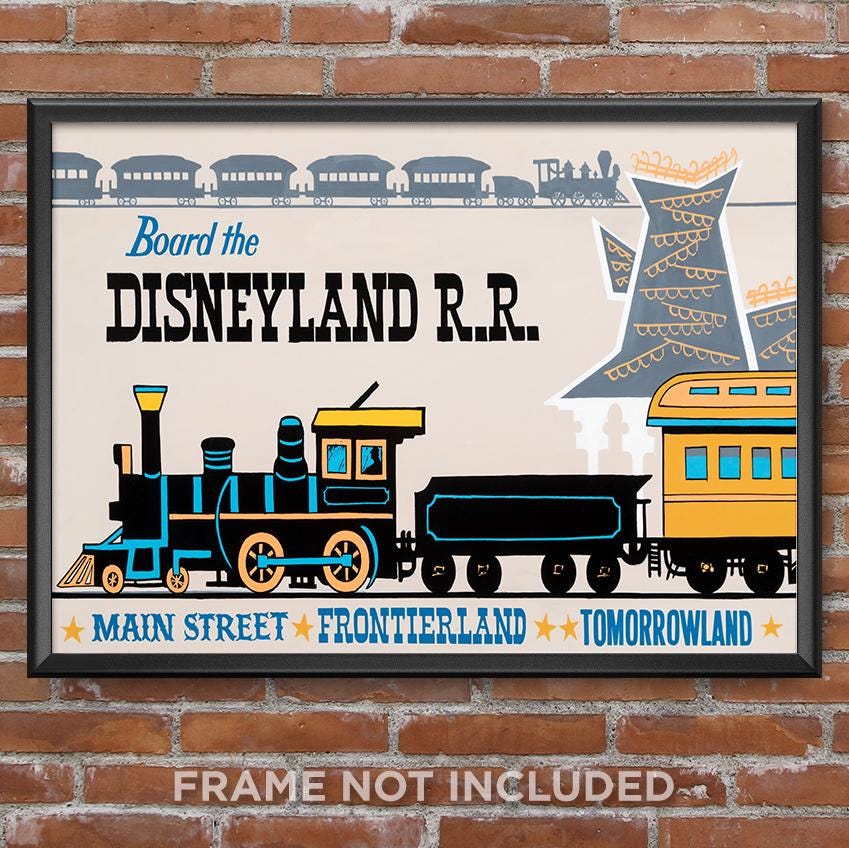Disneyland Railroad Omnibus Attraction Poster Sign Print