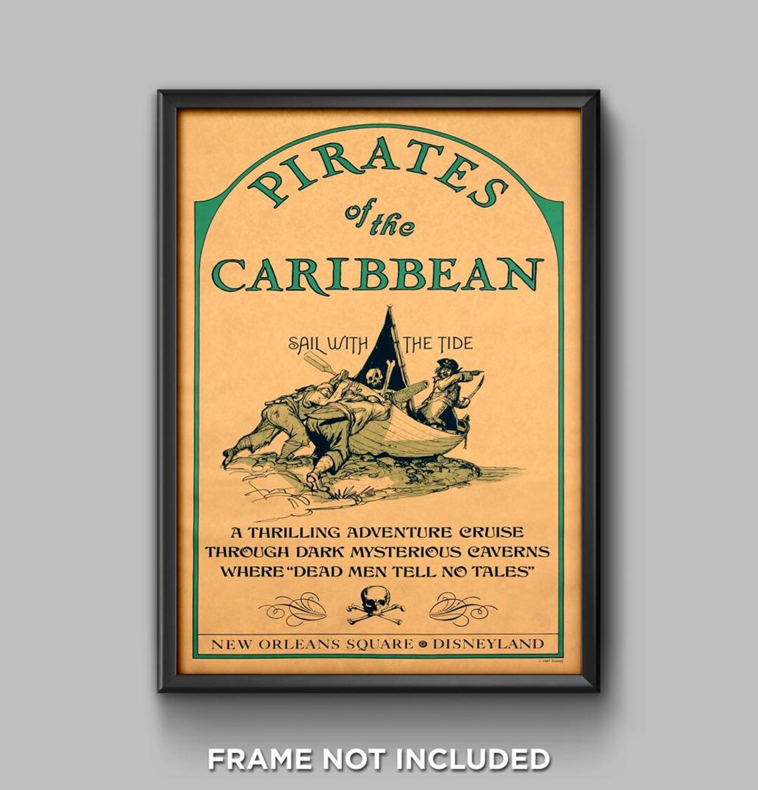Pirates of the Caribbean Disneyland Attraction Sign Print Poster Magic ...