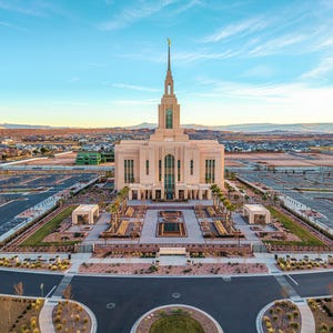 Red Cliffs LDS Temple Print, digital art