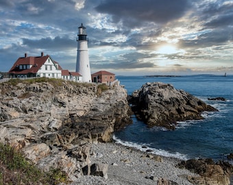 Portland Head Lighthouse Photo, Maine Coastal Wall Art