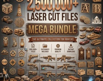 Laser Cut Files Bundle 2,500,000+ Svg DXF CDR | Glowforge Files | LightBurn Projects | CNC Files | XTool Designs | Instant Download