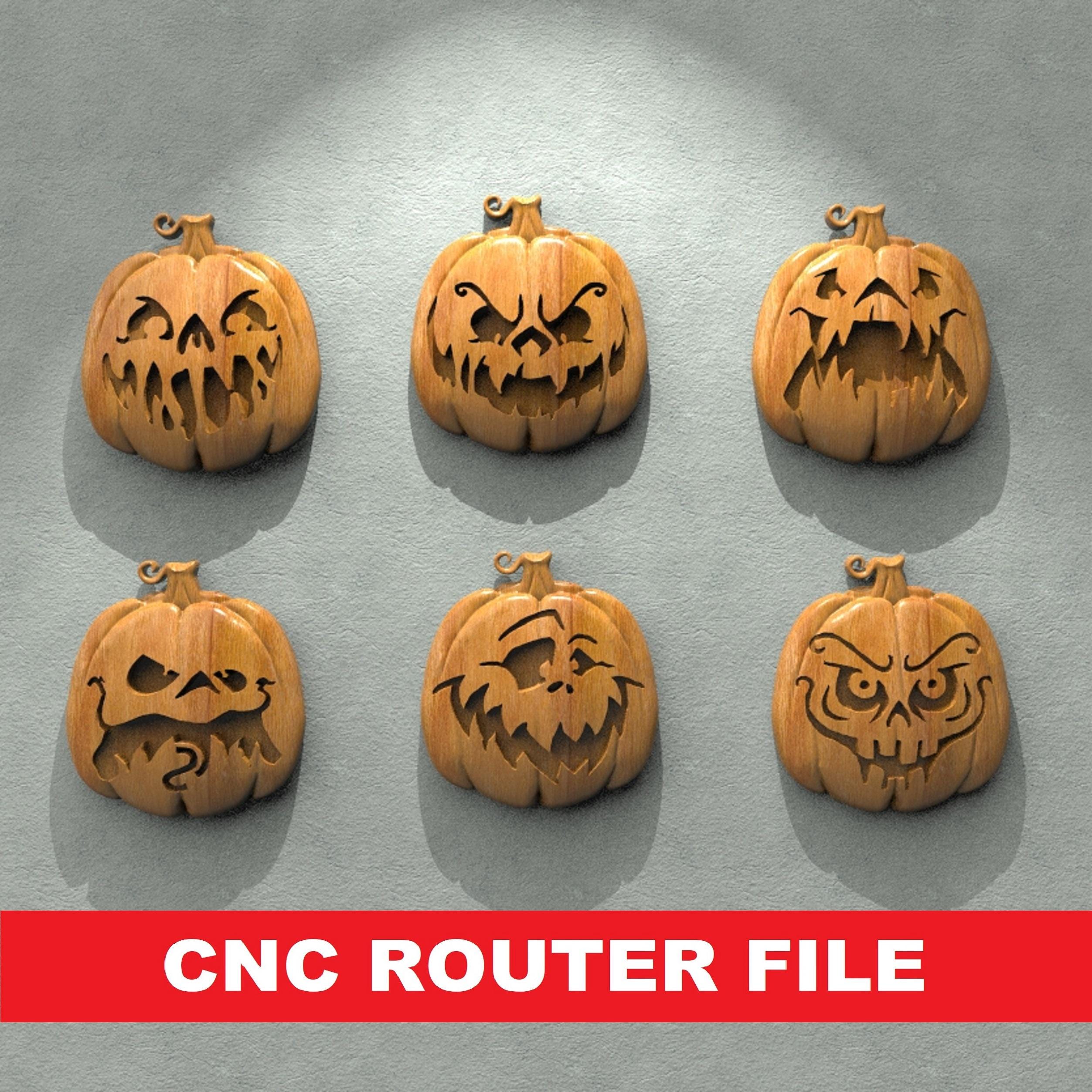 Pumpkin Router Template Halloween Pumpkins STL File Cnc Router Engraver, 3D Relief File Artcam ...