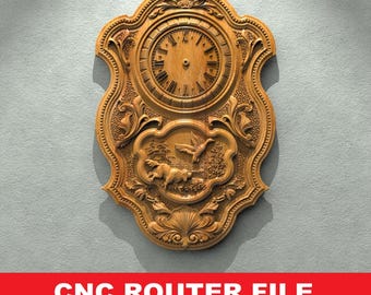 Natural Wall Clock STL File CNC Router Engraver, 3D Relief File | Tested & Optimized | Easy to Use | CNC Design, G-Code Assistance Available