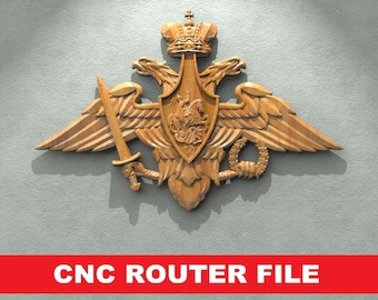 Eagle Crest STL File CNC Router Engraver, 3D Relief File Artcam Aspire CNC files Wood Art Wall Decor VCarve Relief Cut3d