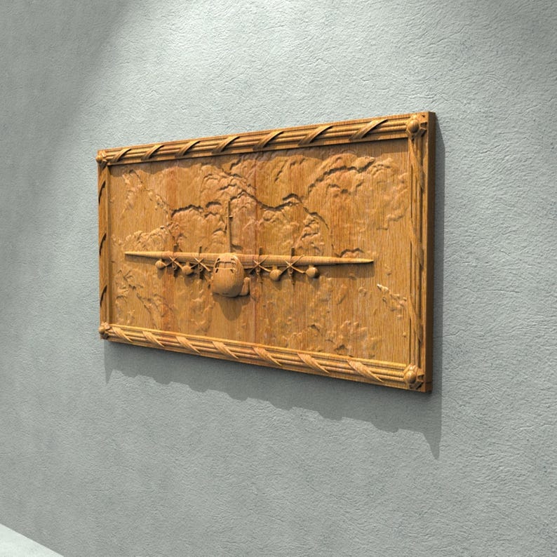 Airplane STL Model CNC Router Engraver Artcam Aspire CNC Files Wood Art ...