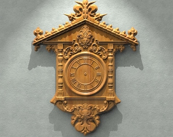 Wall Clock STL Model CNC Router Engraver Artcam Aspire CNC files Wood Art Wall Decor VCarve Relief Cut3d