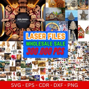 Laser Cut Mega Pack: +300,000 Vector Dxf - Svg - Cdr Files for 3D and 2D CNC, SVG Mega Bundle for Laser Cutting, Cnc Engraving,
