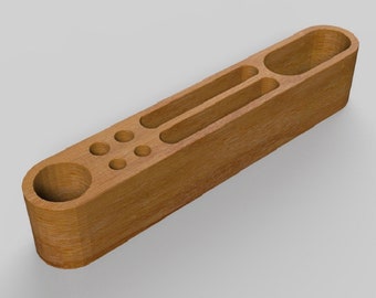 Desk Organizer - Pen Holder Cnc Cut Files For Cnc Router, Dxf, Dwg, Eps, Stl, Svg, Cnc Router, Laser Cutter, Engraver Office Accesories