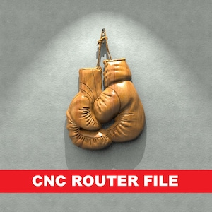 Boxing Gloves Hang STL Model CNC Router Engraver Artcam Aspire CNC files Wood Art Wall Decor VCarve Relief Cut3d