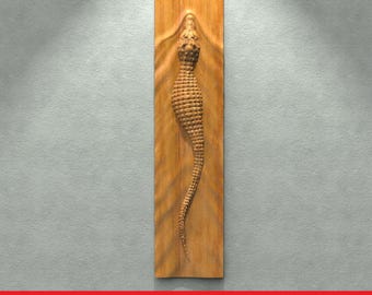 Schwimmendes Krokodil STL-Datei CNC-Fräser Engraver, 3D-Reliefdatei Artcam Aspire CNC-Dateien Holzkunst-Wanddekor VCarve Relief Cut3d
