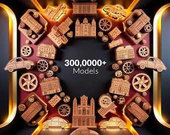 WholeSale LaserCut Pack +300,000 Vector Dxf - Svg - Cdr Files for 3D and 2D CNC, SVG Mega Bundle for Laser Cutting, Cnc Engraving,