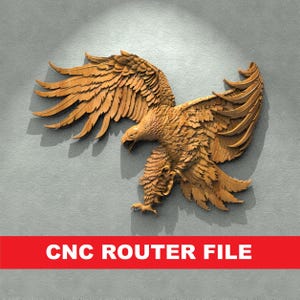 Eagle Head Wall STL File CNC Router Engraver, 3D Relief File Artcam Aspire CNC files Wood Art Wall Decor VCarve Relief Cut3d