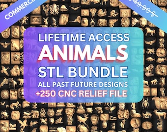 Cnc Fräser Tiere, Fische Reliefdateien Mega Bundle, 250 Stück Wanddekor, Stl-Datei für CNC-Fräser, Stl-Dateien für CNC-Schneideplotter, Engraver