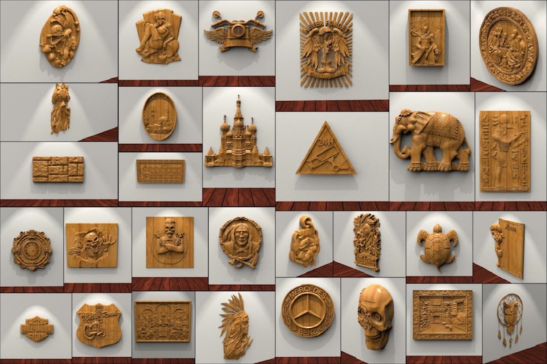 Cnc Router Relief Files Mega Bundle, +8500 Pcs Wall Decor, Stl File For CNC Router, Stl Files For Cnc Cutter, Engraver image 6