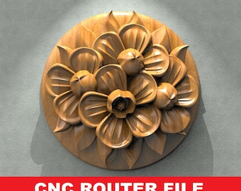 花のSTLファイルCNCルーター彫刻機、3DレリーフファイルArtcam Aspire CNCファイル木製アート壁装飾VCarveレリーフカット3d