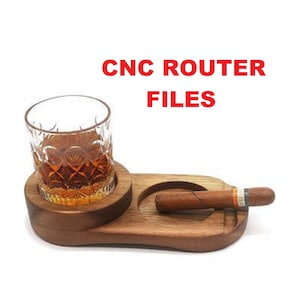 Whiskey and Cigar Tray, Ashtray Cnc Router Files For Wood, Files For Cnc Router, Dxf, Dwg, Eps, Stl, Svg, Cnc Router, Laser Cutter, Engraver