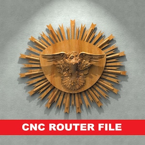 Eagle Wall STL File CNC Router Engraver, 3D Relief File Artcam Aspire CNC files Wood Art Wall Decor VCarve Relief Cut3d