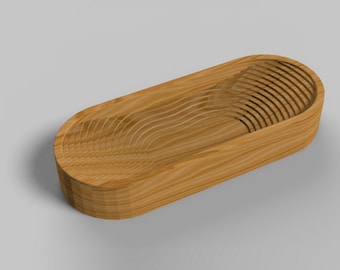 Arquivos de corte CNC para bandeja de contorno para roteador CNC, DXF, DWG, EPS, STL, SVG, roteador CNC, cortador a laser, gravador