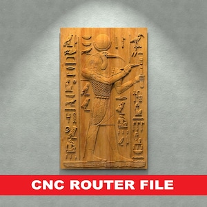 Ancient Egypt STL Model CNC Router Engraver Artcam Aspire CNC files Wood Art Wall Decor VCarve Relief Cut3d