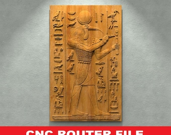 Ancient Egypt STL Model CNC Router Engraver Artcam Aspire CNC files Wood Art Wall Decor VCarve Relief Cut3d