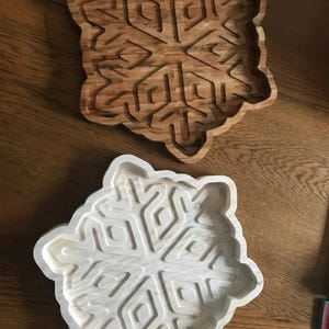 Snowflake Serving Tray Cnc Router Files For Wood, Files For Cnc Router, Dxf, Dwg, Eps, Stl, Svg, Cnc Router, Laser Cutter, Engraver