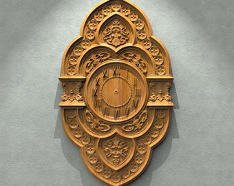 Wall Clock STL Model CNC Router Engraver Artcam Aspire CNC files Wood Art Wall Decor VCarve Relief Cut3d