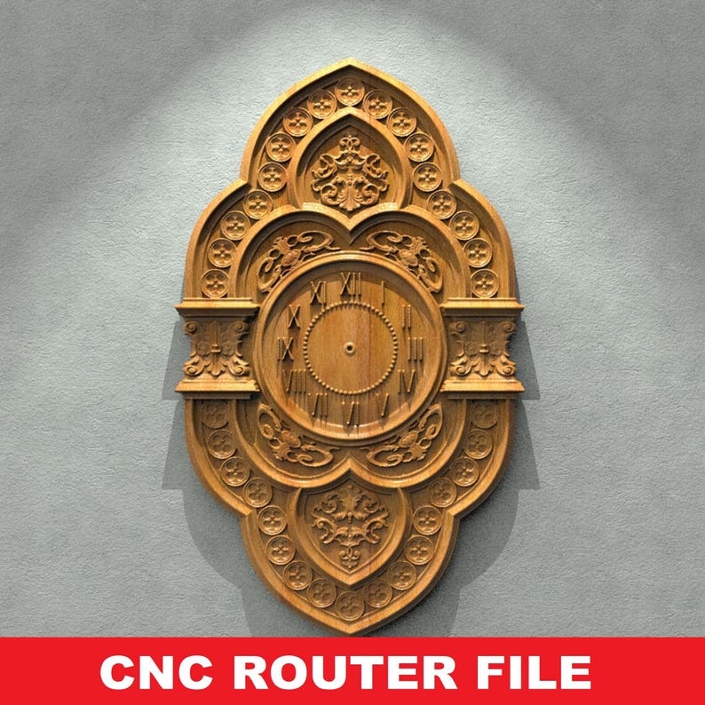 Wall Clock STL Model CNC Router Engraver Artcam Aspire CNC Files Wood