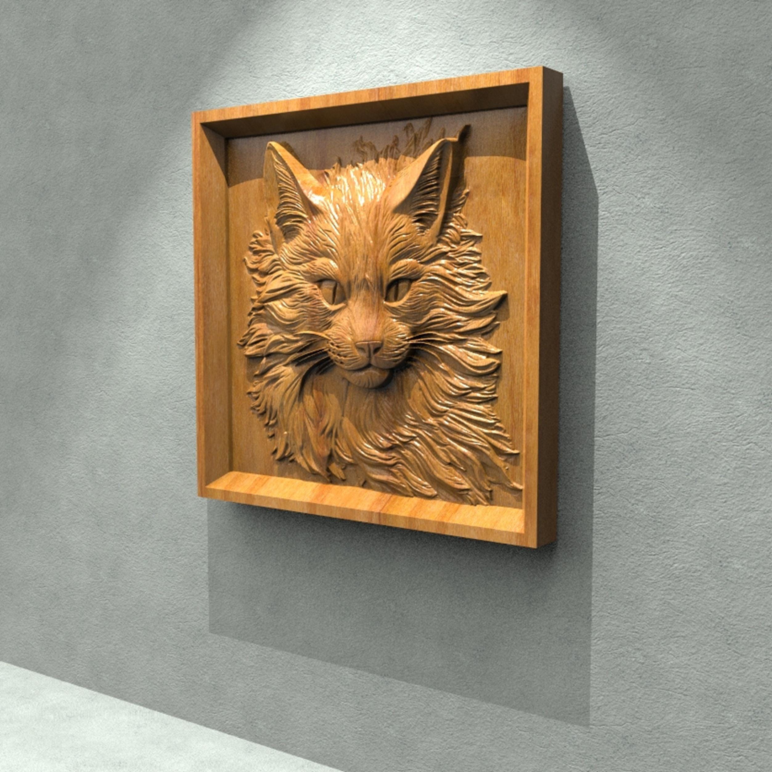 Cnc Router Files, Cat Cnc Stl Files for Wood, 3D Bas Relief Files CNC ...