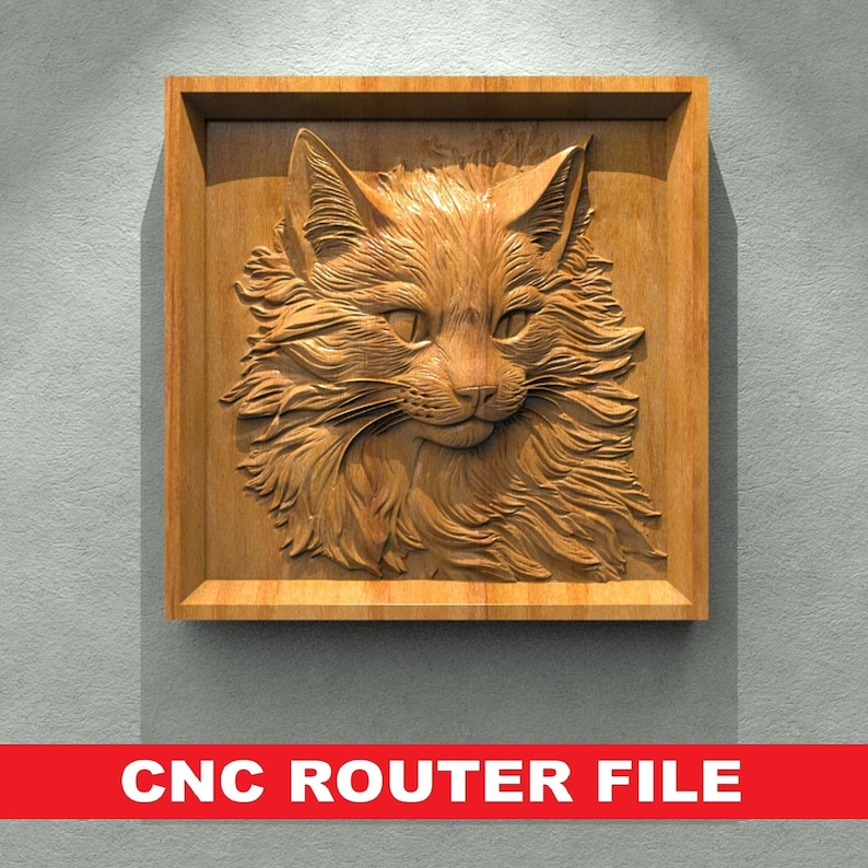 Cnc Router Files, Cat Cnc Stl Files for Wood, 3D Bas Relief Files CNC ...