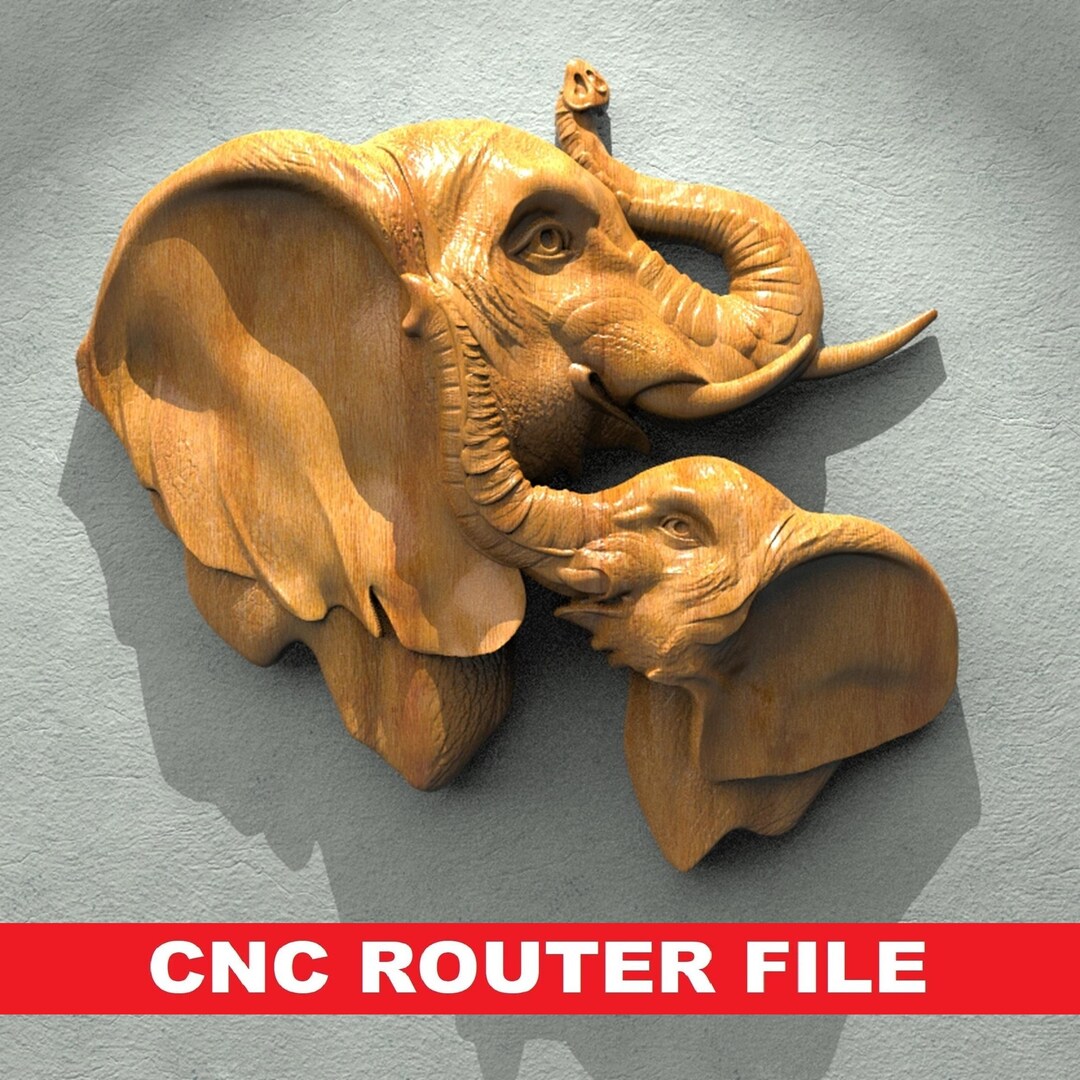 Cnc Router Files, Elephant Cnc Stl Files for Wood, 3D Bas Relief Files ...