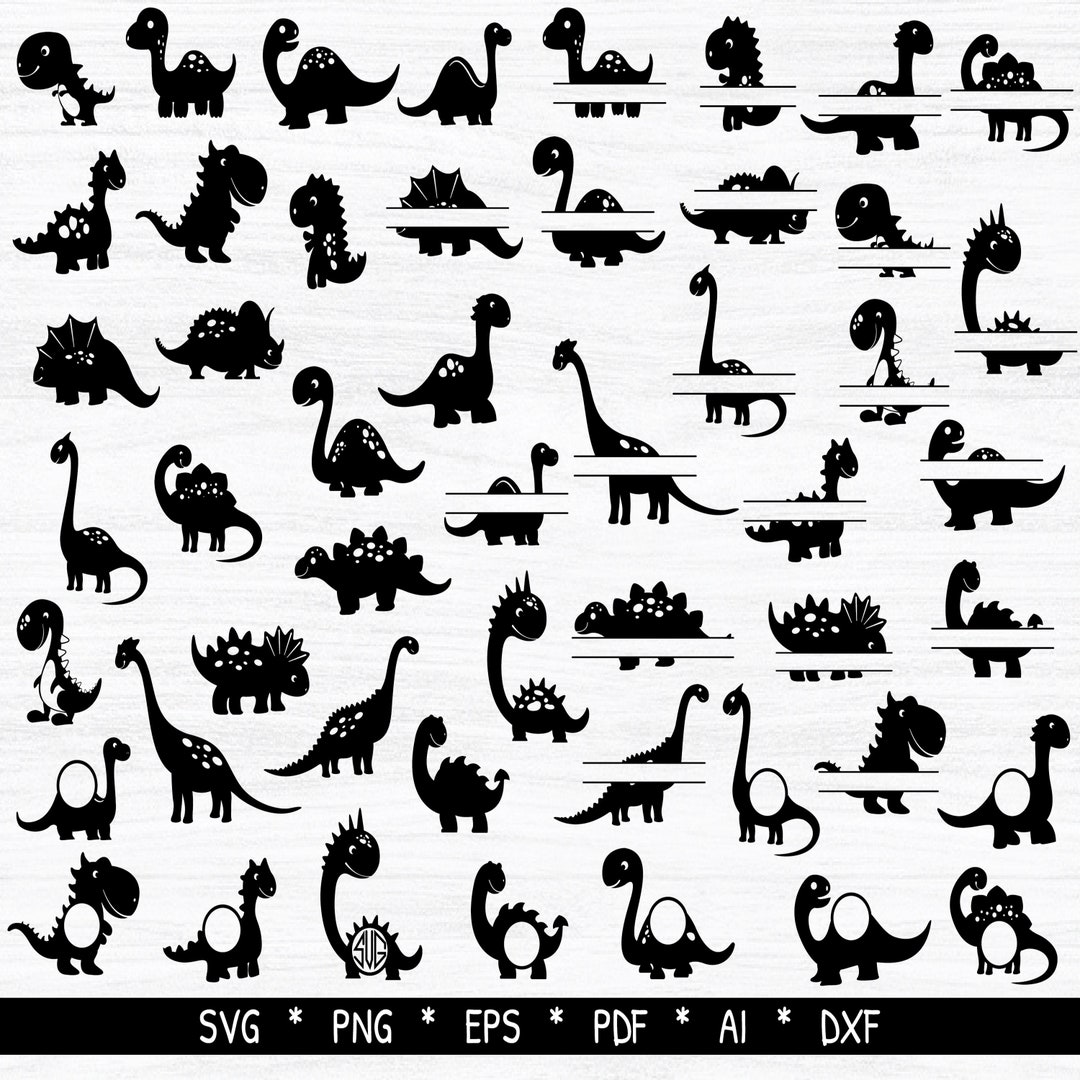 Bundle Layered SVG, 50 Baby Dinosaur Cut Files for Laser, Cricut and ...