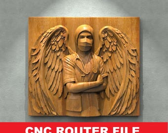 Angel Doctor STL Model CNC Router Engraver Artcam Aspire CNC files Wood Art Wall Decor VCarve Relief Cut3d