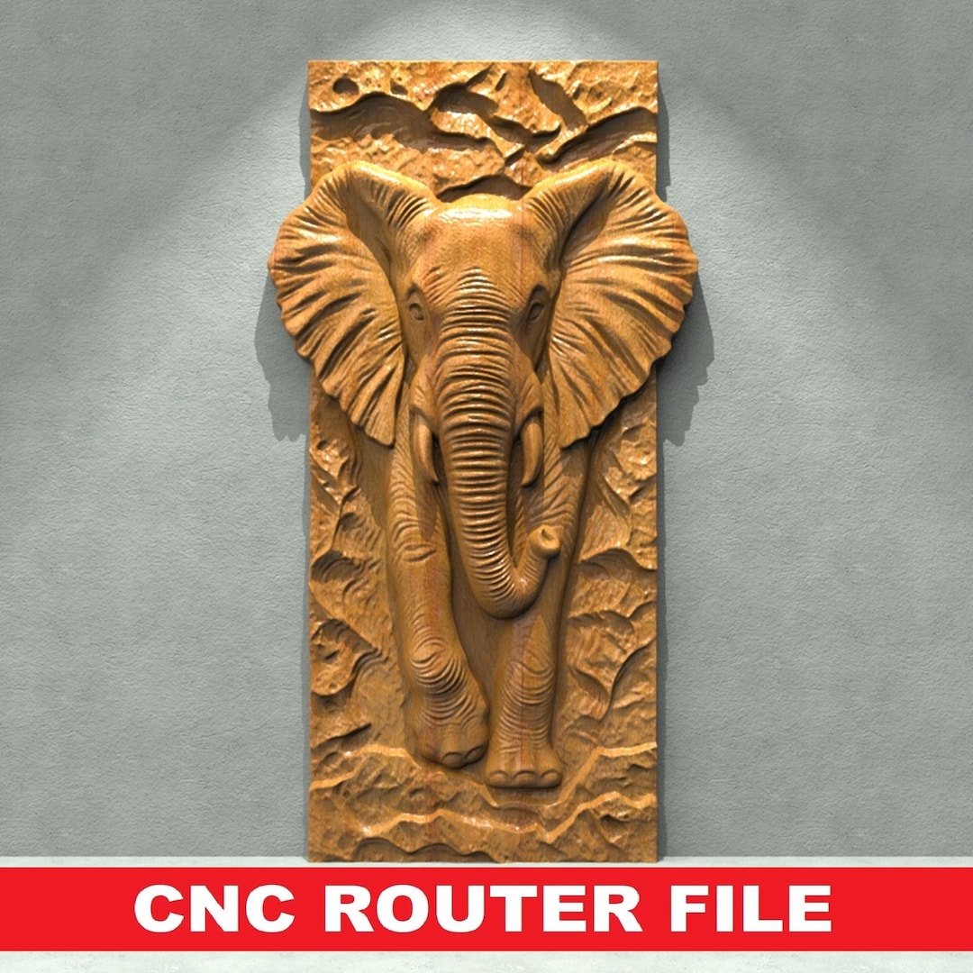 Cnc Router Files, Elephant Cnc Stl Files for Wood, 3D Bas Relief Files ...