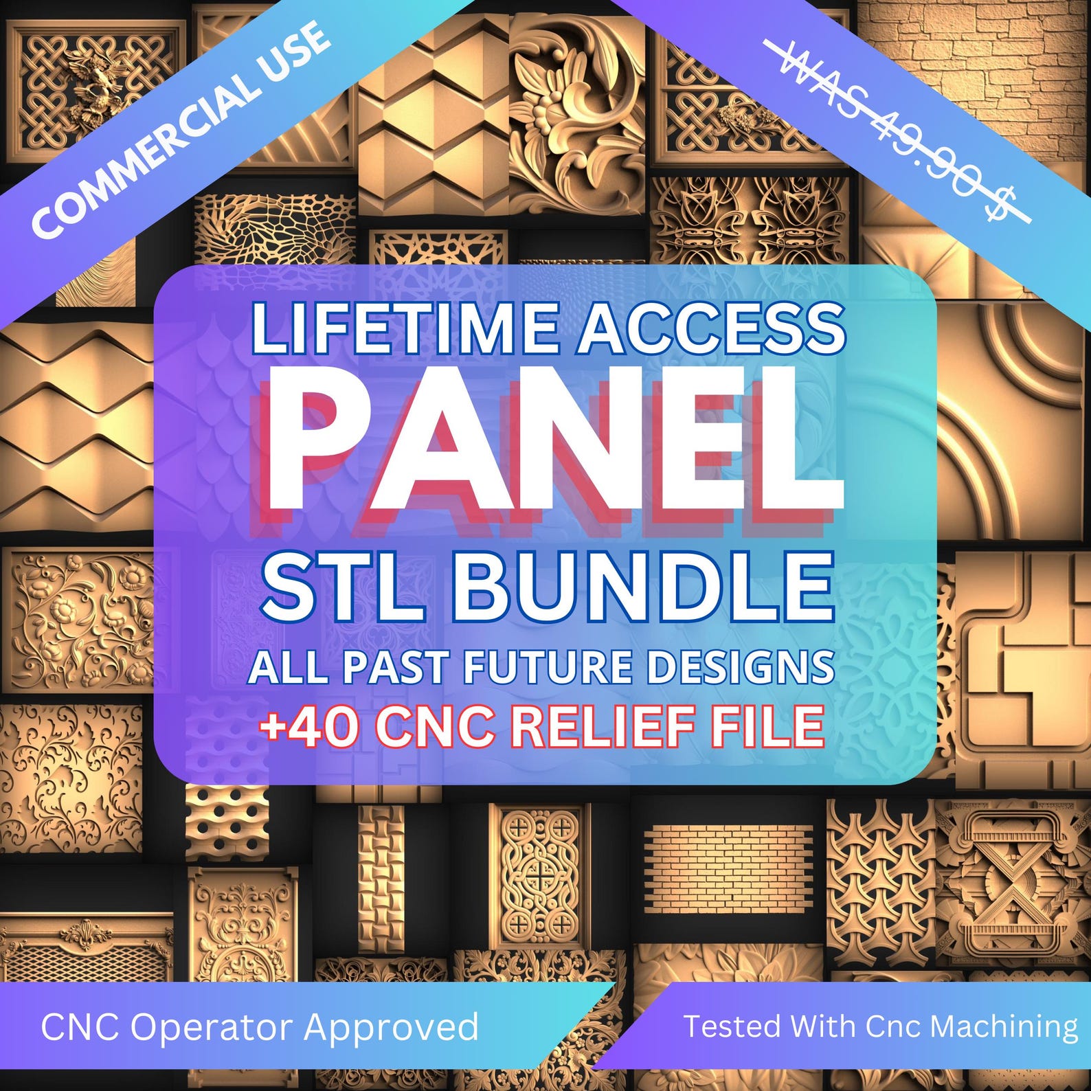 Cnc Router Panel Relief Files Mega Bundle, +40 Pcs Wall Decor, Stl File ...