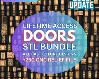 Cnc Router Door Relief Files Mega Bundle, 250 Pcs Wall Decor, Stl File For CNC Router, Stl Files For Cnc Cutter, Engraver