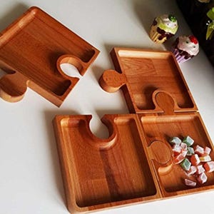 Plato para servir con diseño de rompecabezas, bandeja para frutos secos, archivos para fresadora CNC para bandeja de madera, archivos para fresadora CNC, Dxf, Dwg, Stl, Svg, fresadora CNC, cortadora láser, grabadora imagen 5