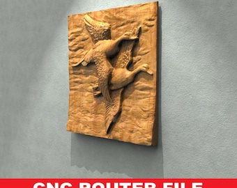 Cnc Router Files For Goose Bas Relief, Wall Panel Cnc Stl Files