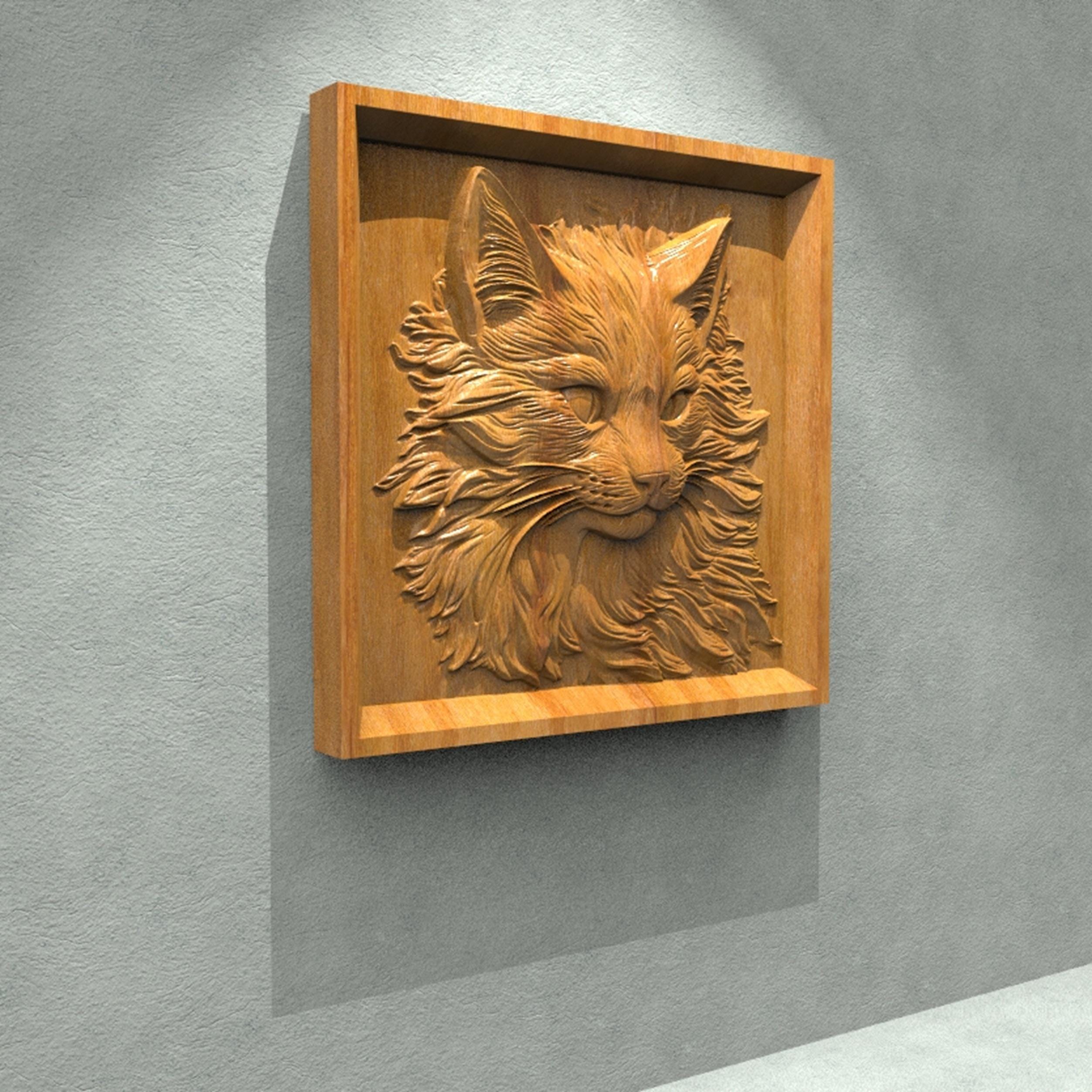 Cnc Router Files, Cat Cnc Stl Files for Wood, 3D Bas Relief Files CNC ...