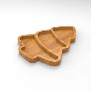 Kerstboom dienblad cnc-routerbestanden voor hout, bestanden voor cnc-router, dxf, dwg, eps, stl, svg, cnc-router, lasersnijder, graveur
