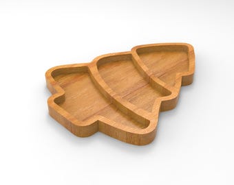 Vassoio da portata a forma di albero di Natale, file per fresatrice CNC per legno, file per fresatrice CNC, Dxf, Dwg, Eps, Stl, Svg, fresatrice CNC, taglierina laser, incisore