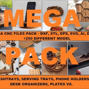 Paquete Mega de Archivos para Routers CNC - Más de 250 Archivos de Dibujo de Bandejas de Servicio - Dxf, Dwg, Eps, Stl, Svg - Cortadora Láser, Impresora 3D